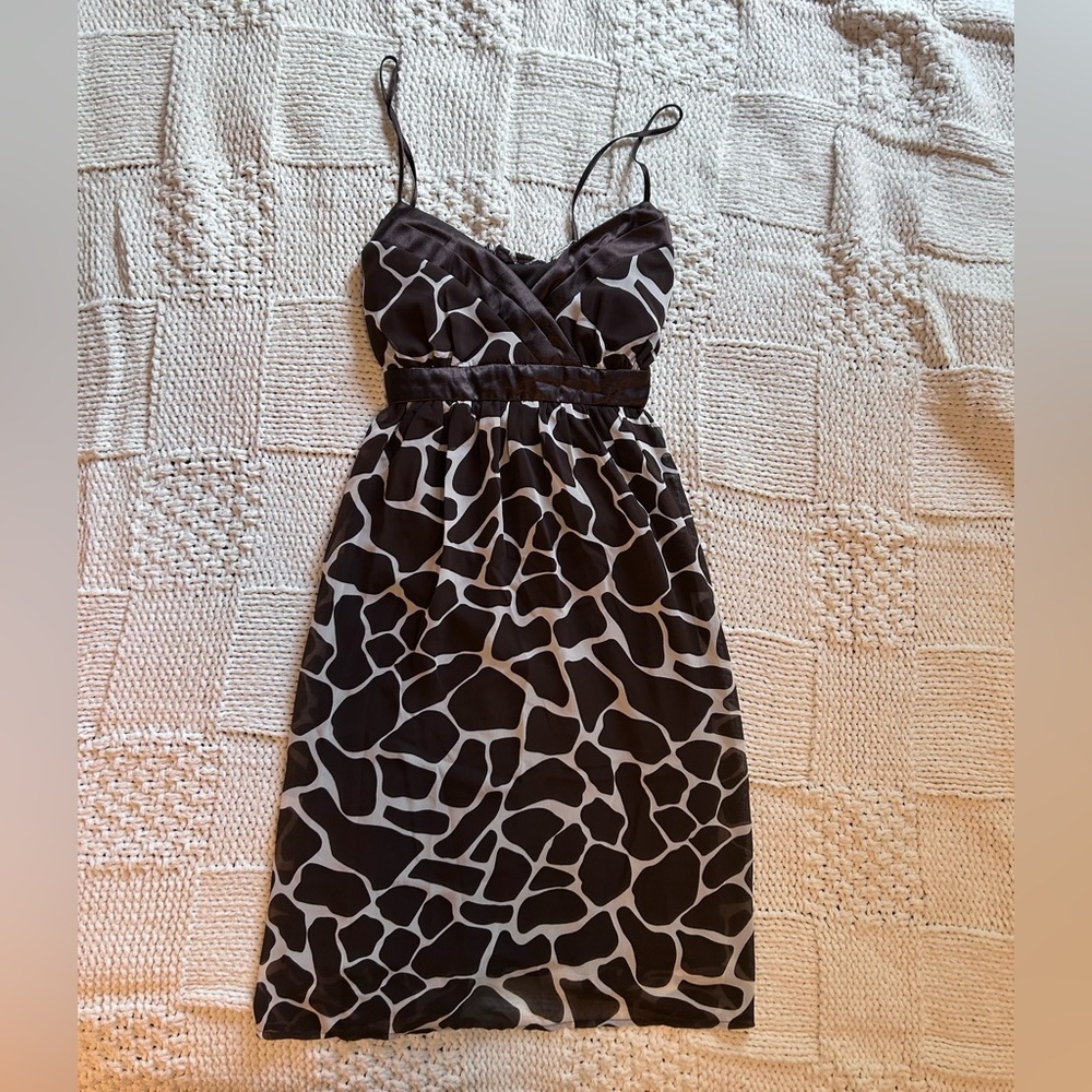 Y2K Forever 21 Brown and White Cow Animal Print Mini Dress - Picture 2 of 4